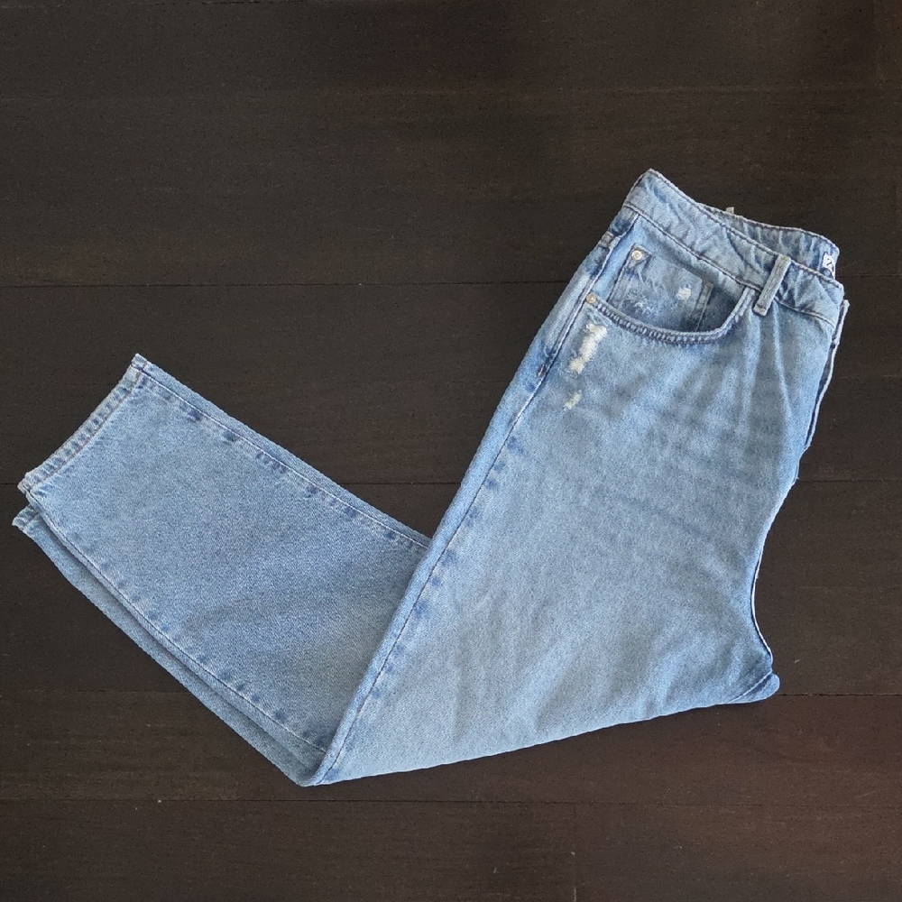 WOMEN'S ZARA CLASSIC LIGHT BLUE JEANS DENIM PANTS $70 SZ 14